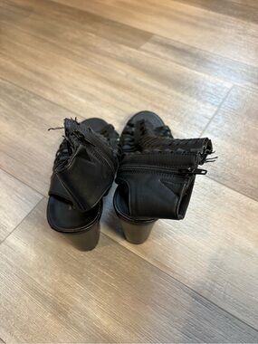 Rue21 Black Strappy Heeled Sandal Boots